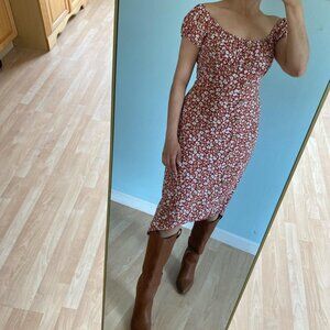 Derek Heart Women's Orange and White Dress